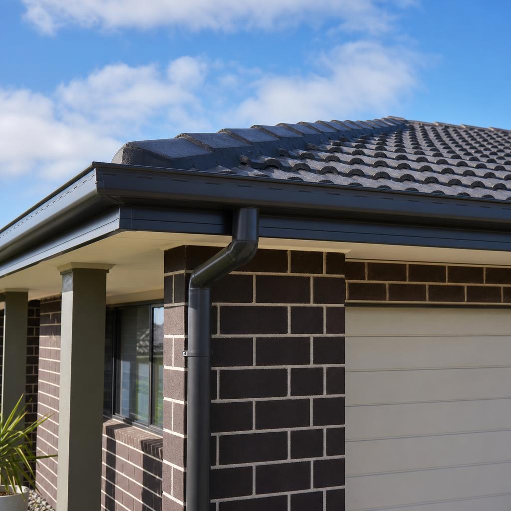 Newly re-sealed Colorbond metal roof and flashings on a Wyndham Vale family home.